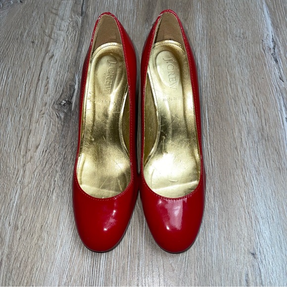J. Crew Shoes J Crew Womens Red Patent Leather Pumps With Wooden Heel Made In Italy Size 7